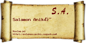Salamon Anikó névjegykártya